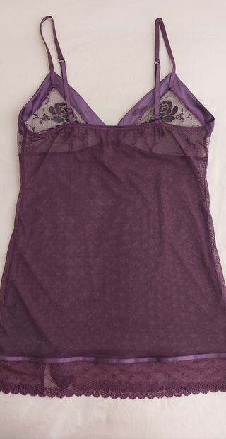 CAMISON ENCAJE SATEN MORADO ETAM