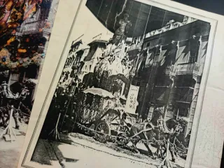 Fotografía dañada Valencia 1932 carroza antigua