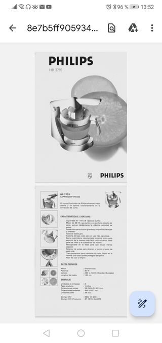 Exprimidor eléctrico cítricos