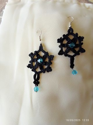 Parure uncinetto nero-azzurro