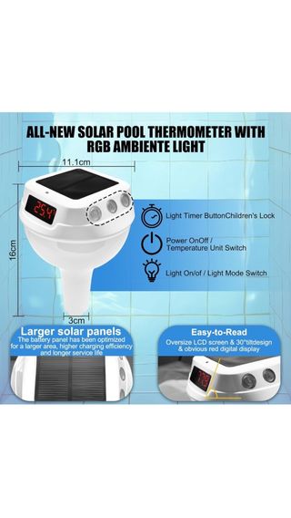 Termómetro solar flotante piscina