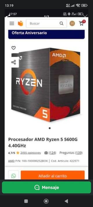 AMD Ryzen 5 5600G 4.40GHz