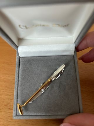 Pasador corbata Christian Dior - Dorado y plateado