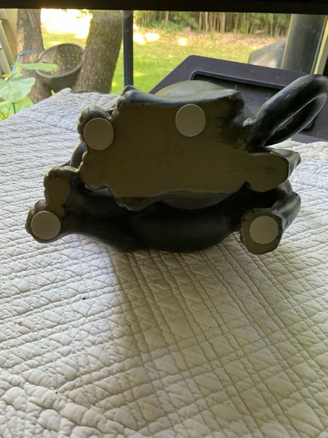 Statuetta 2 Gatti Neri Ceramica