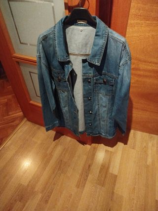 Chaqueta tejana azul mujer