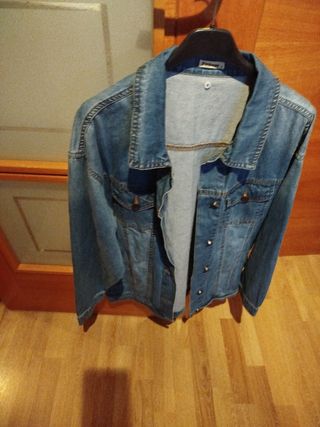 Chaqueta tejana azul mujer