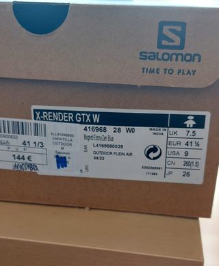 Zapatillas Salomon Trekking Gris-Rojo