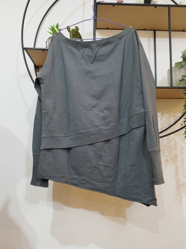 Sudadera asimétrica desigual gris M