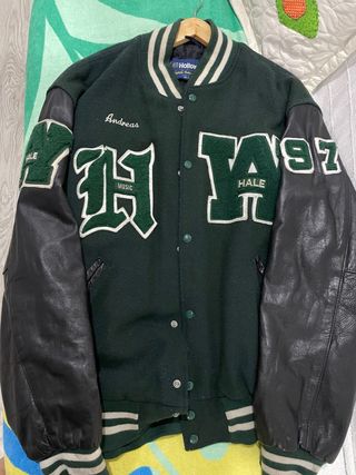 Chaqueta béisbol vintage verde