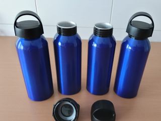 Lote pack reventa 4 cantimploras botellas azules 