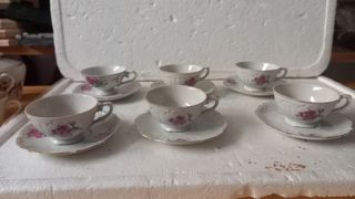 Set 6 Tazze Caffè Porcellana Rosa