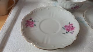 Set 6 Tazze Caffè Porcellana Rosa