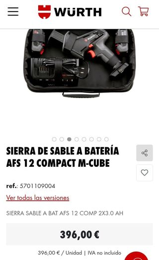 Sierra de sable Wurth 12v