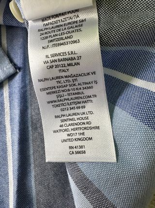 Camisa oxford Ralph Lauren Slim Fit nueva M