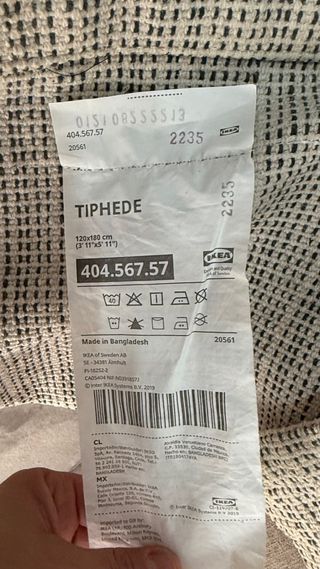 TIPHEDE - Alfombra ikea 120x180cm Beige