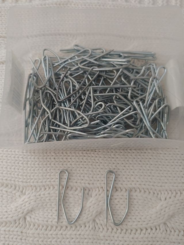 Ganchos cortina metal plata