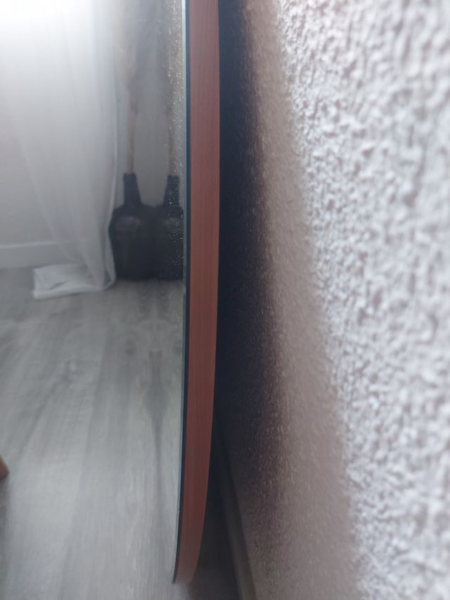 Espejo redondo de madera maciza