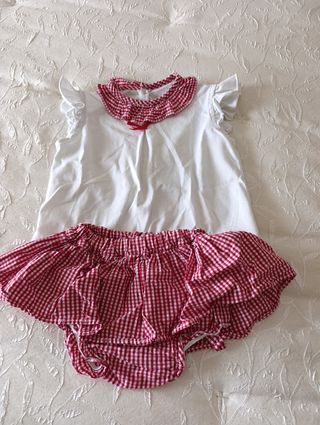 Conjunto niña 24 meses -  camiseta y faldita 