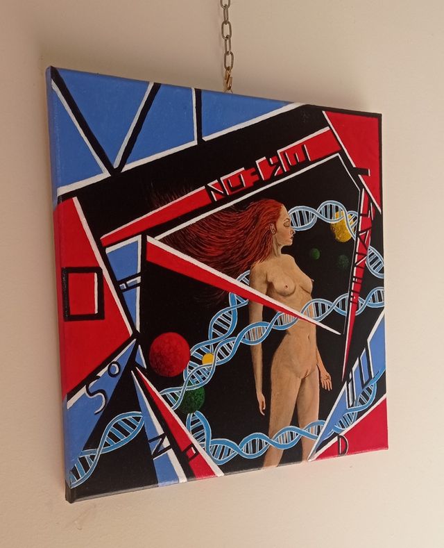 Quadro astratto DNA - olio su tela