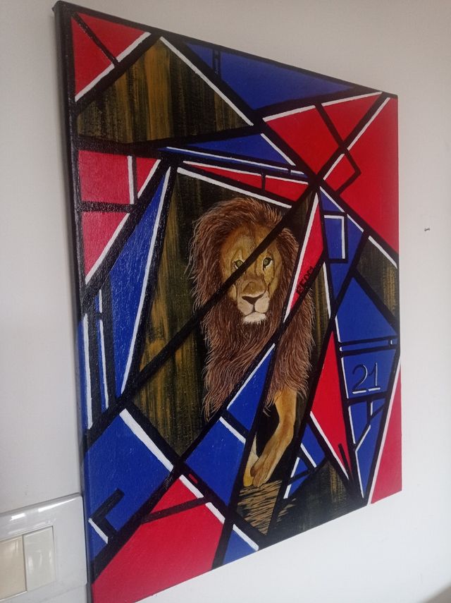 Quadro Leone Geometrico - Acrilico