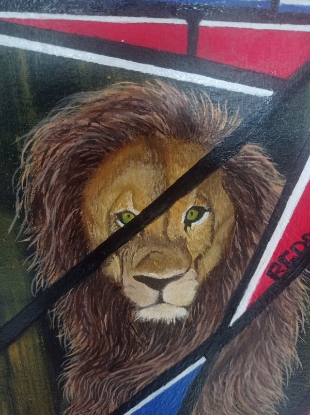 Quadro Leone Geometrico - Acrilico