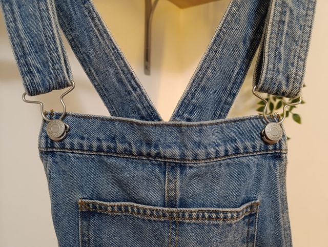 Salopette Jeans Corta Blu