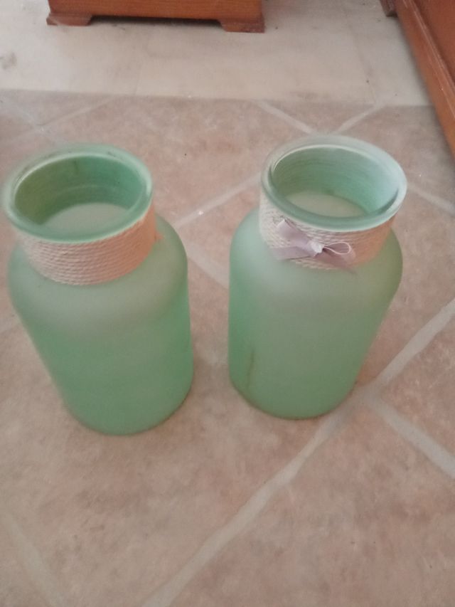 Jarrones cristal verde agua (2)