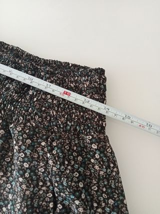 Falda larga flores forrada zara sm