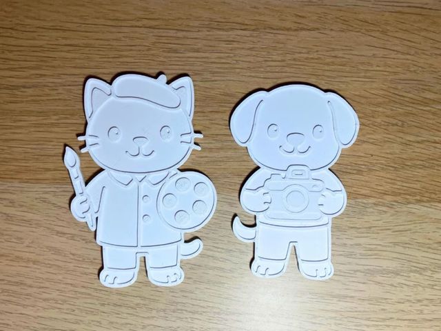 Set de Mascotas Artista y Fotógrafo para Colorear con Soporte