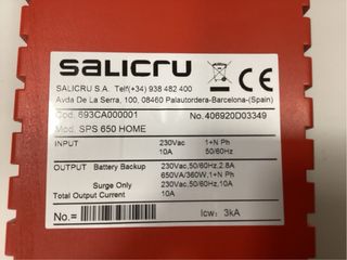 SAI Salicru SPS 650+bateria nueva