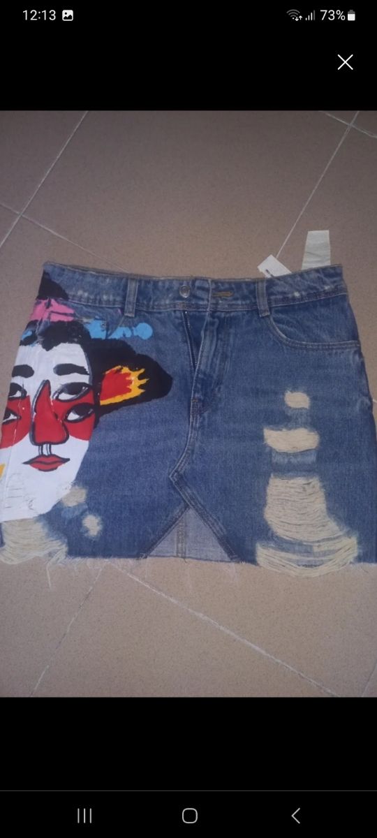 Mini Falda Vaquera Pintada