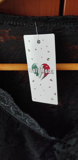 Blusa in pizzo nero, L-XL