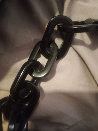 Bolso negro mango como de lana