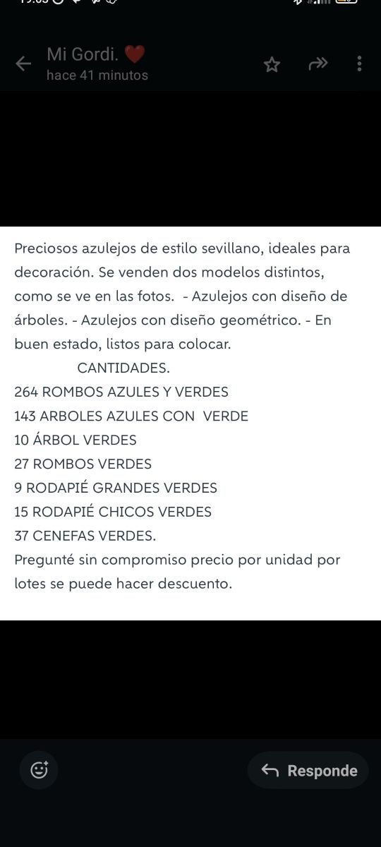 Azulejos sevillanos varios modelos.