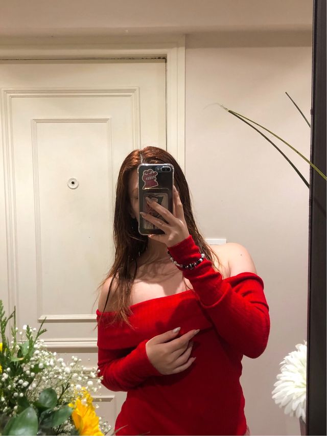 Camisa de manga larga roja