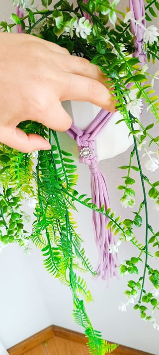 Suporte para vasos macramé