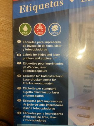 Etiquetas adhesivas para impresora