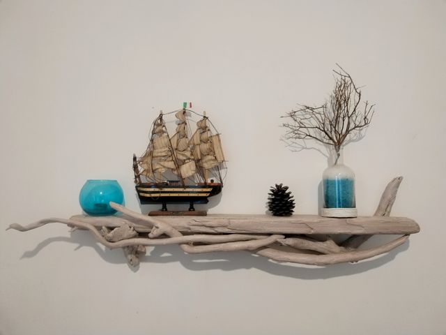 Lampada  legno  marino