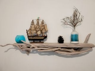 Lampada  legno  marino