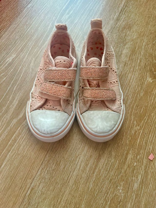 Zapatillas lona con cierre de velcro niña talla 28
