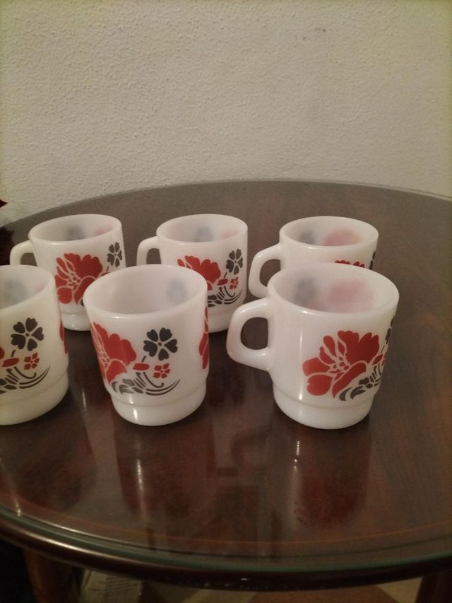Juego 6 tazas vintage Flores