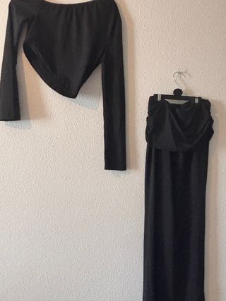 Conjunto Top mas falfa tubo negro