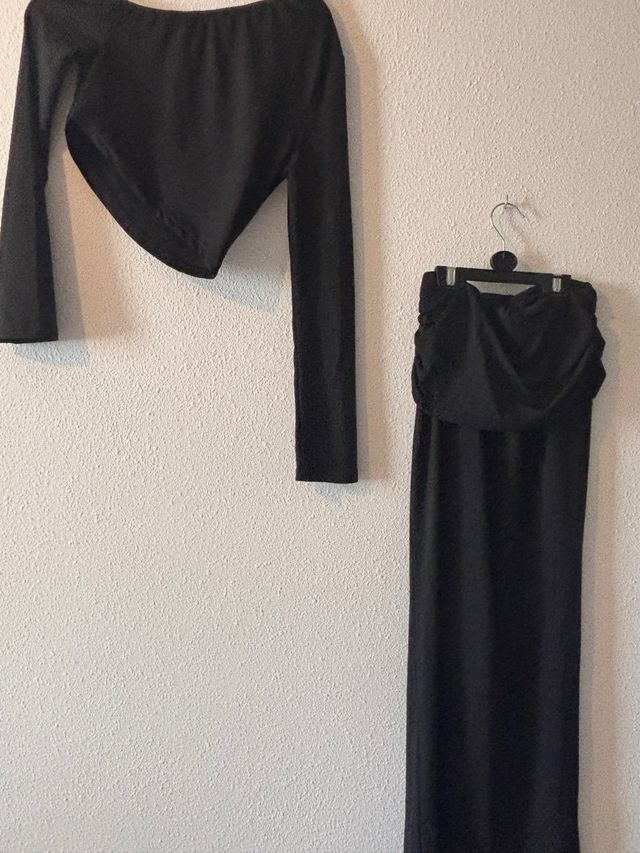 Conjunto Top mas falfa tubo negro