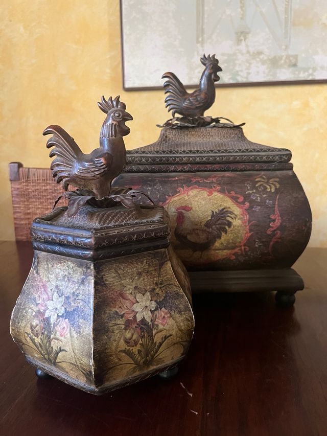 Cajas vintage gallo - Decoración