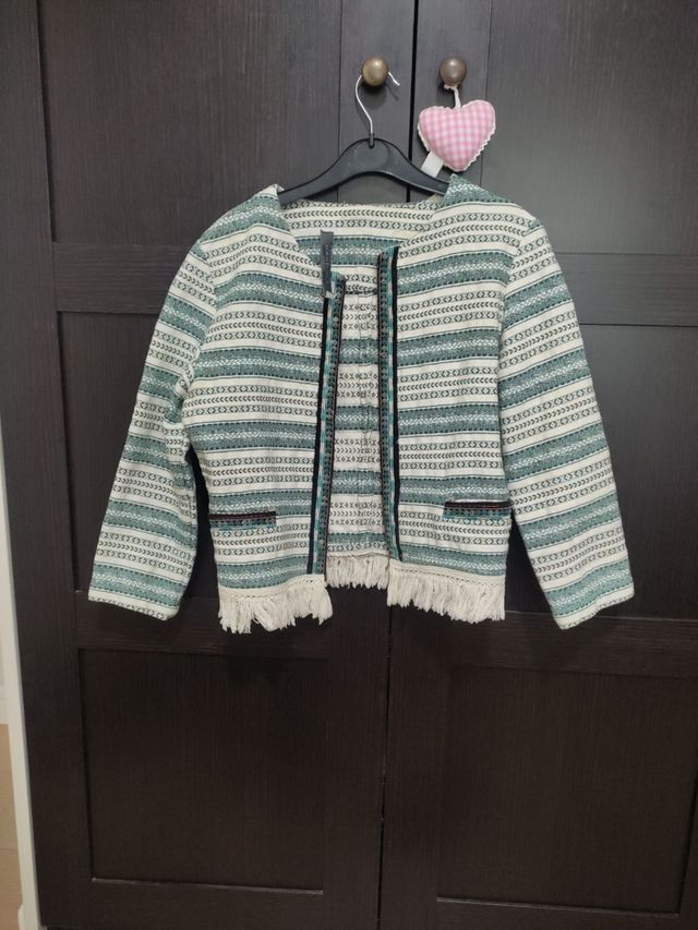 Americana corta - Verde y blanco - Talla M