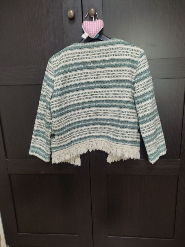 Americana corta - Verde y blanco - Talla M