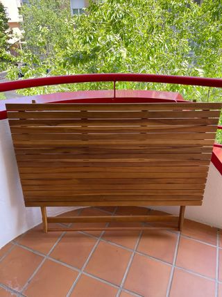 Mesa jardín rectangular de madera de acacia nueva