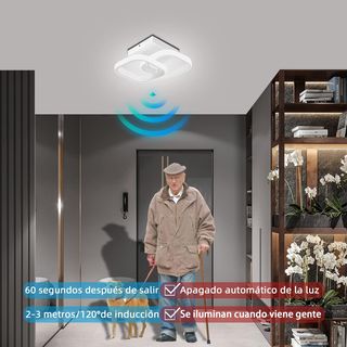 NUEVA lámpara techo led con sensor 22W 24x24x9cm