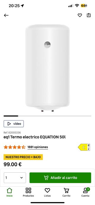 Termo eléctrico EQUATION 50l