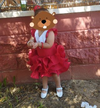 Traje Flamenca niña rojo talla 2